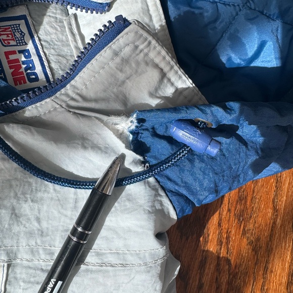 Rare Vintage 90s Starter Nfl Dallas Cowboys Pullover Puffer Jacket Men's L - Picture 7 of 9